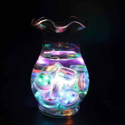 Darnio submersible lights are remote controlled for easy brightness and color changes.