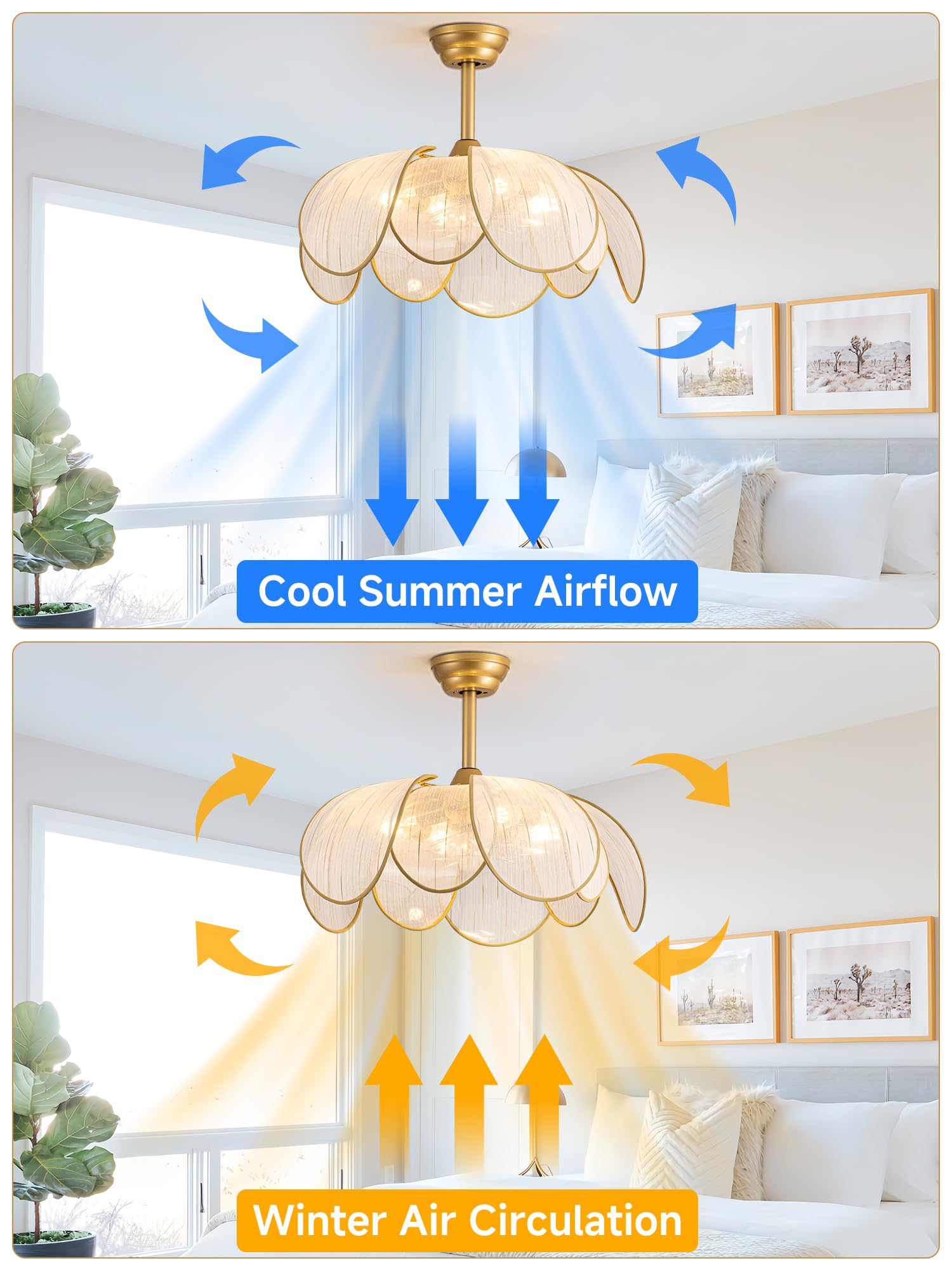 DARYEWO seven-blades ceiling fan delivers smooth airflow and balanced illumination