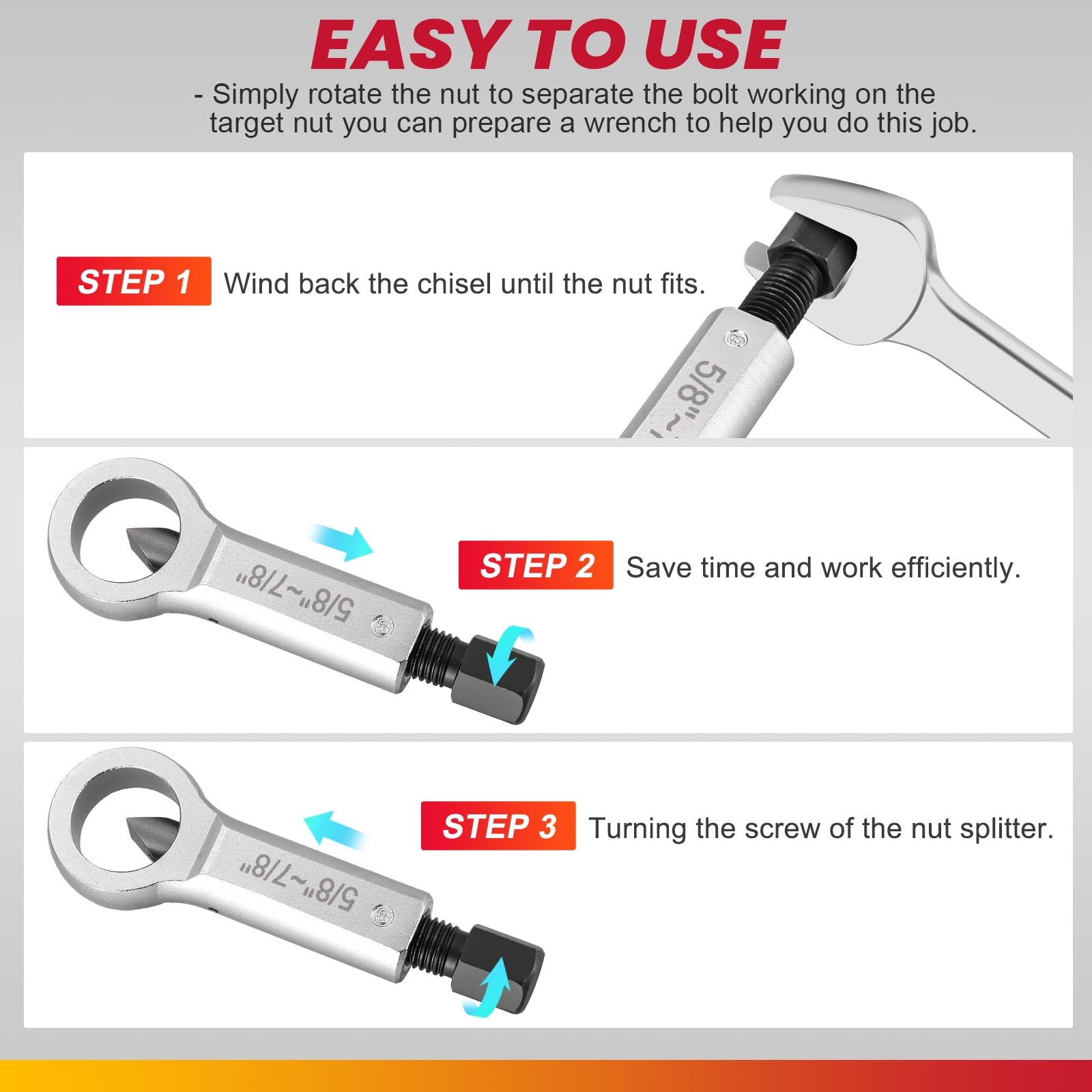 DASBET tool removes corroded nuts without damaging threads