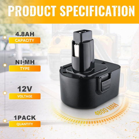 DASNITE DC9071 battery side ports for easy Dewalt 12V tool compatibility