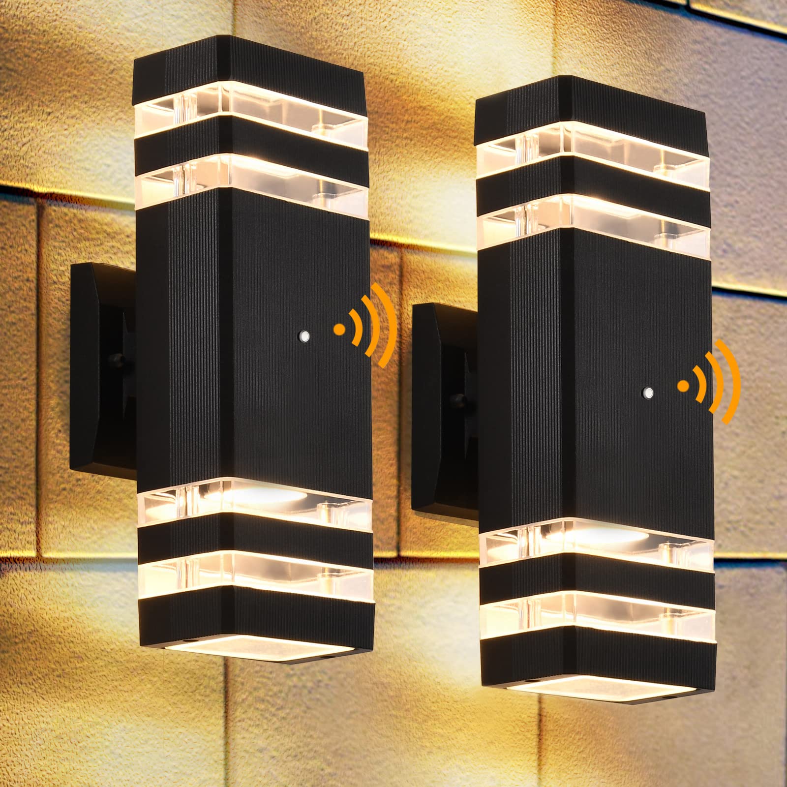 DASTOR dusk-to-dawn outdoor wall light front view with auto sensor for porch lighting