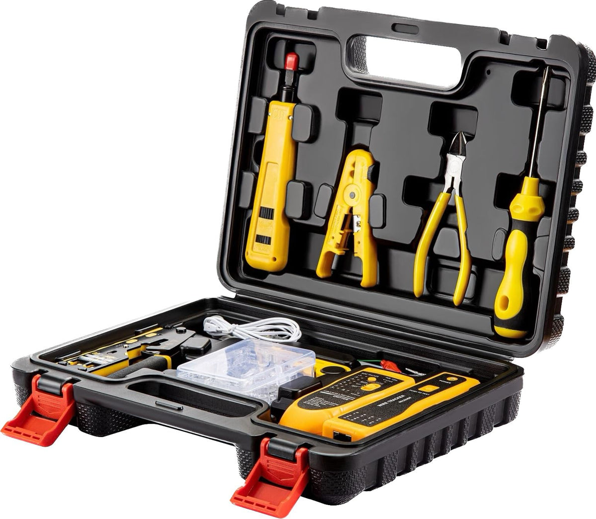 Dasxskj pass-through crimp tool in case for fast terminations