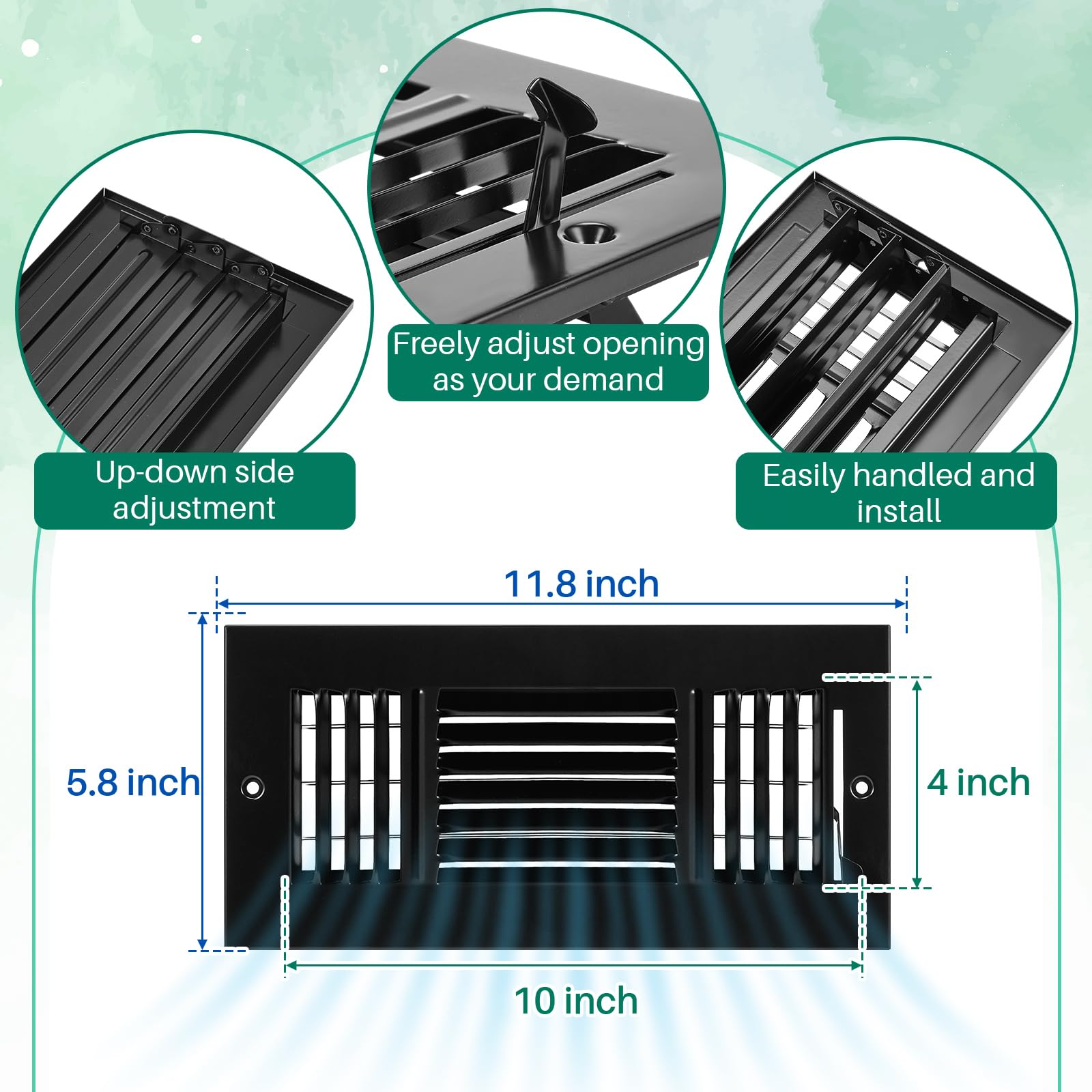 Datanly extension-frame vent cover in black improves fit and concealment.