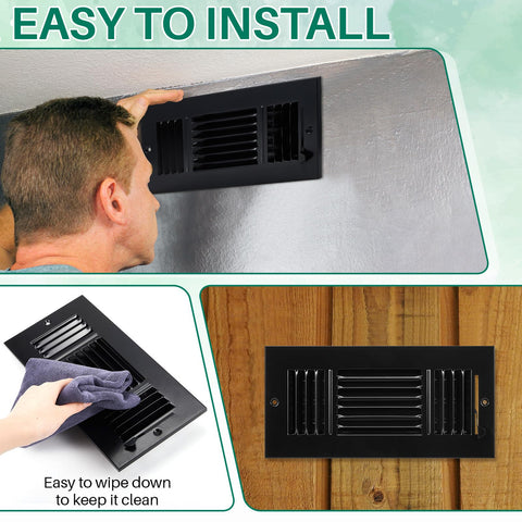 Datanly solid steel vent cover in black for long-lasting performance.