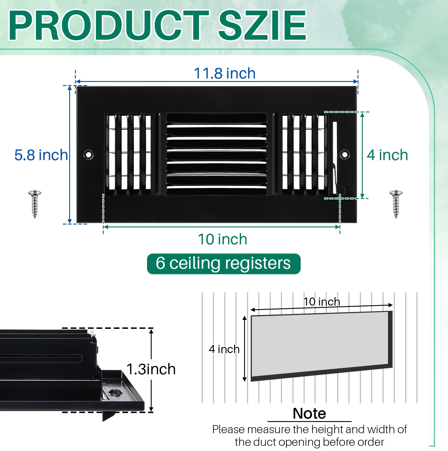 Datanly 3-way vent cover in black for floor or ceiling vent openings.