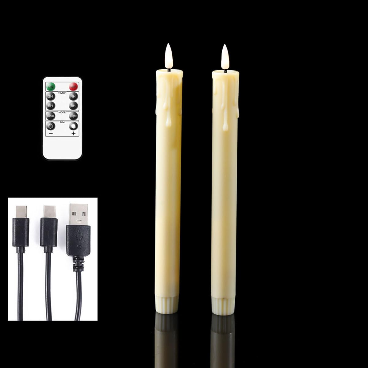 Datomarry 25.5 cm candle with flickering glow for cozy interiors.