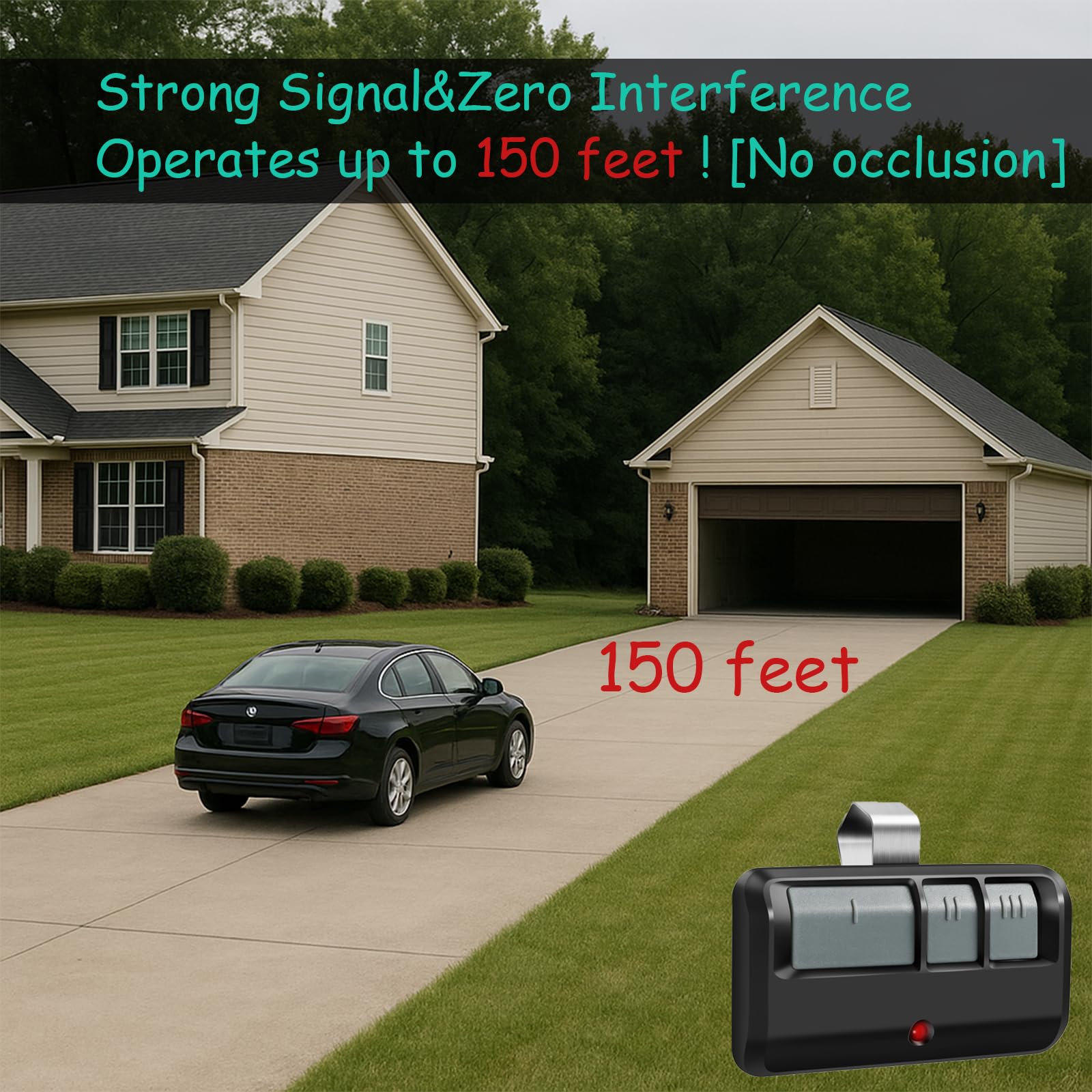 Datonten long-range remote reaches up to 150 feet for dependable access.
