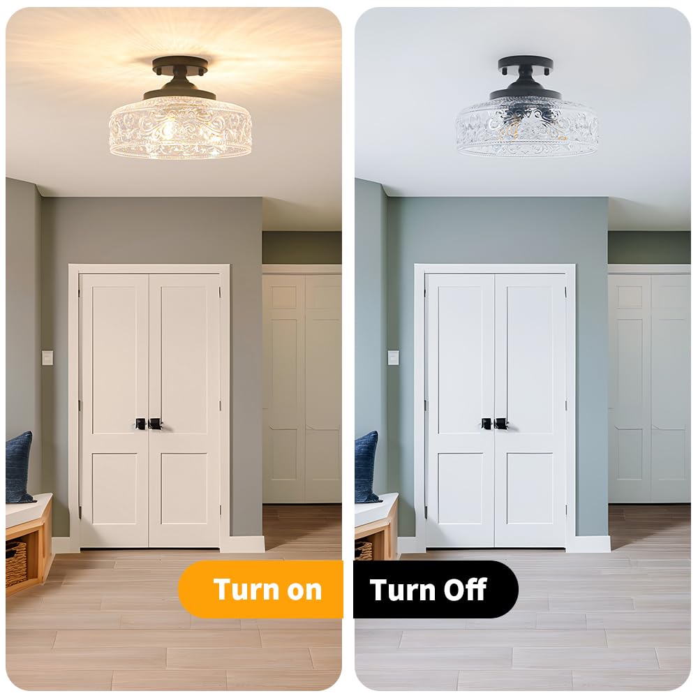 Daunton 4.72-inch canopy enables a flush-to-ceiling installation.