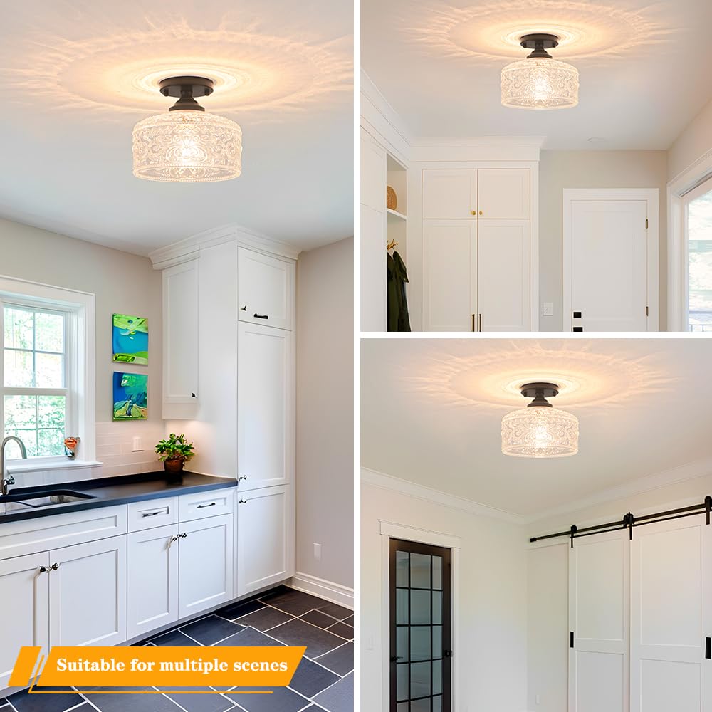 Daunton hallway and kitchen lighting with close-to-ceiling design.