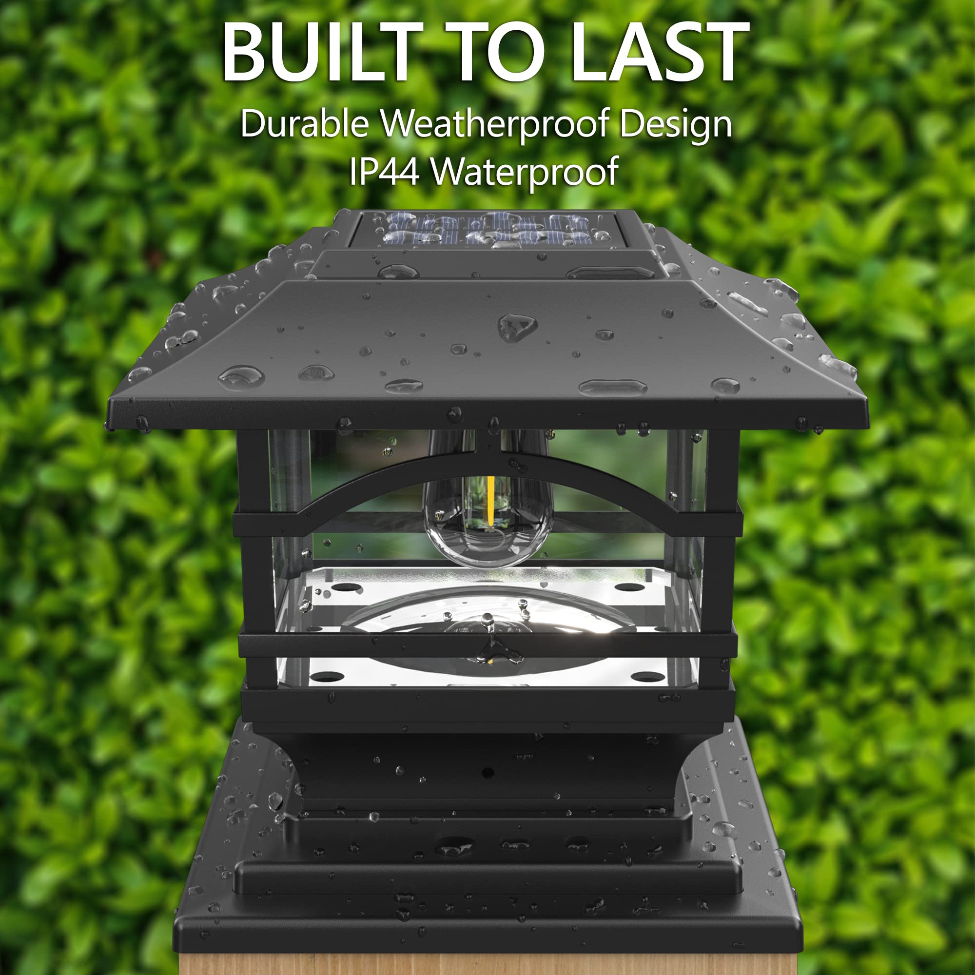 Davinci Lighting Edison post cap LED provides steady nighttime lighting