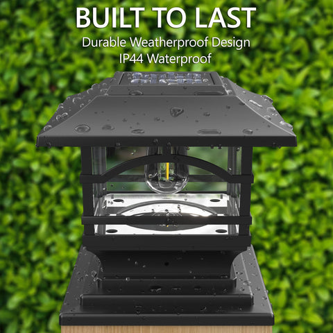 Davinci Lighting Edison post cap LED provides steady nighttime lighting