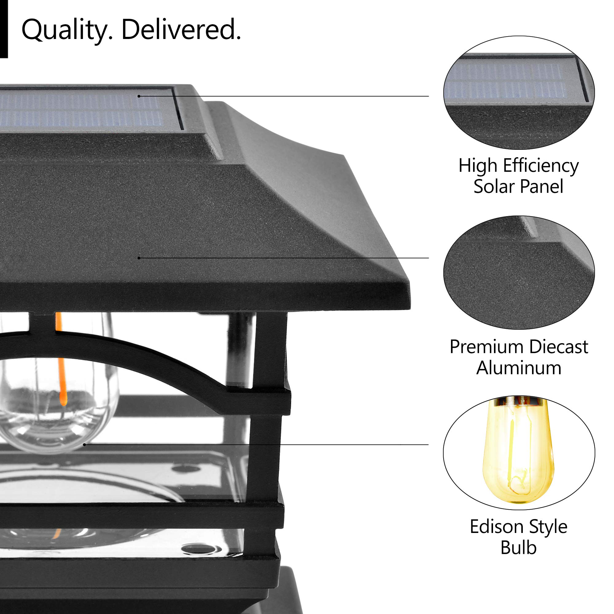 Davinci Lighting post cap for 4x4 vinyl bases brightens fence lines safely
