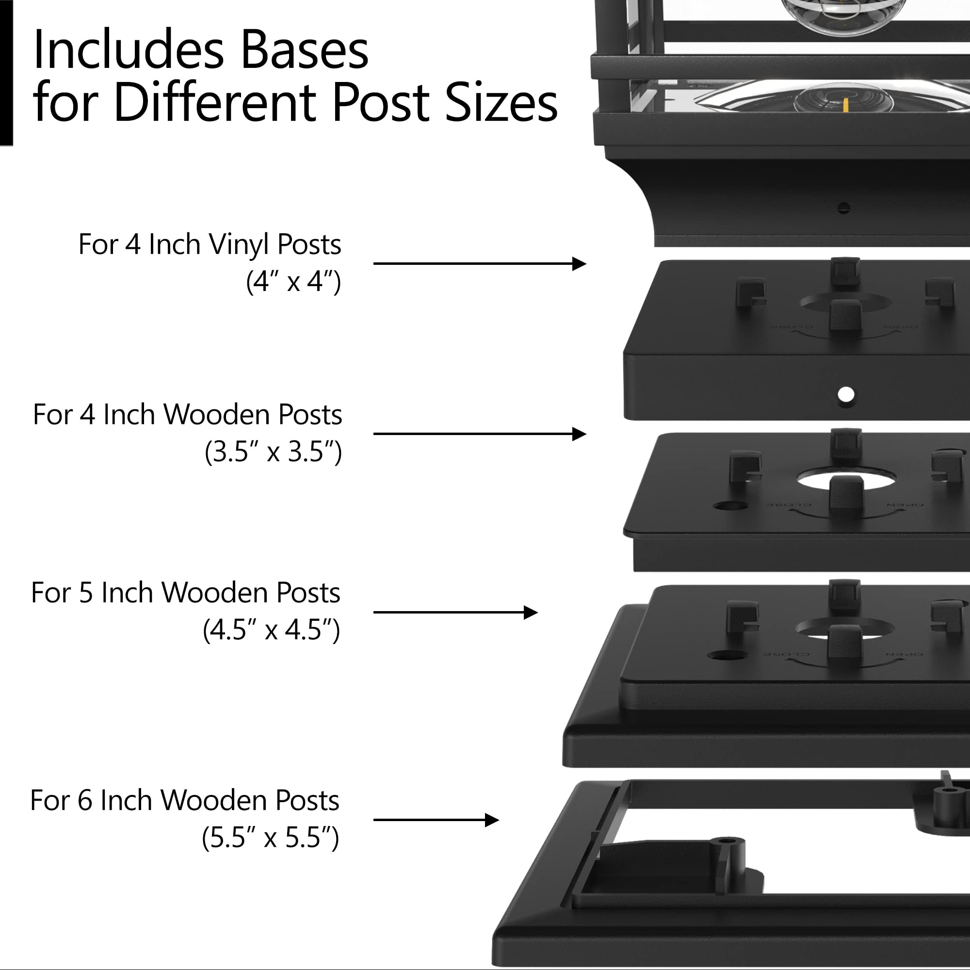 Davinci Lighting post cap for 4x4 wood bases adds warm glow to wooden posts