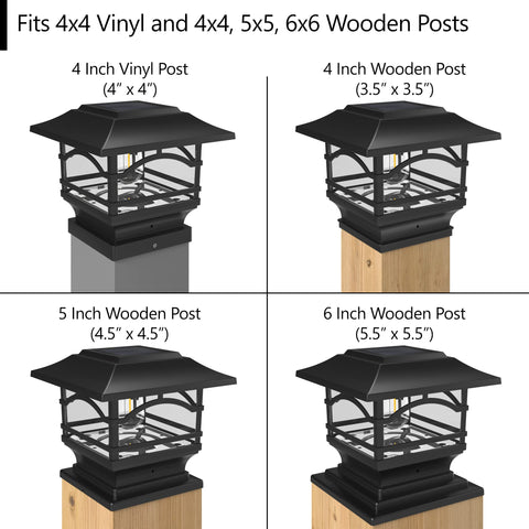Davinci Lighting post cap for 5x5 wood bases delivers even deck post illumination