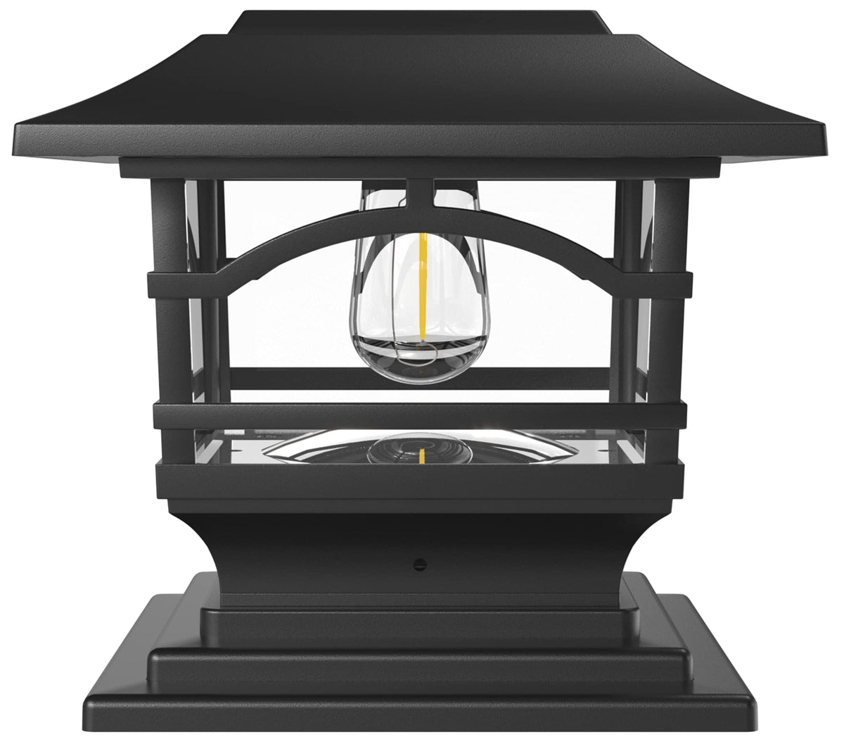 Davinci Lighting Edison solar post cap light illuminates posts for outdoor spaces