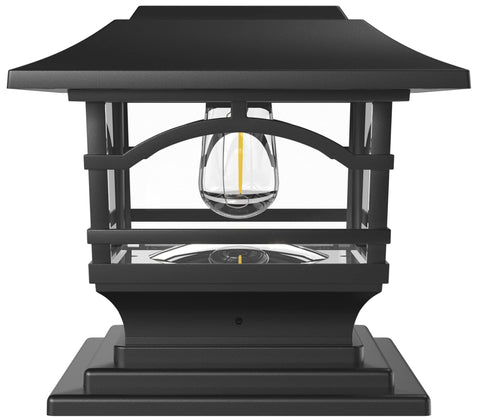 Davinci Lighting Edison solar post cap light illuminates posts for outdoor spaces