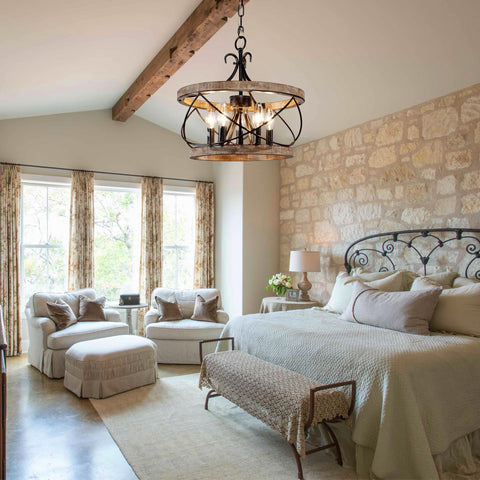 Dawn Whisper adjustable chain dining chandelier on ceiling