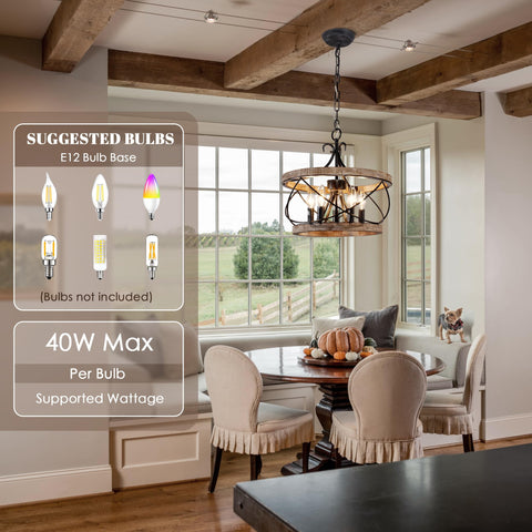 Dawn Whisper LED-compatible dining chandelier for flexible brightness