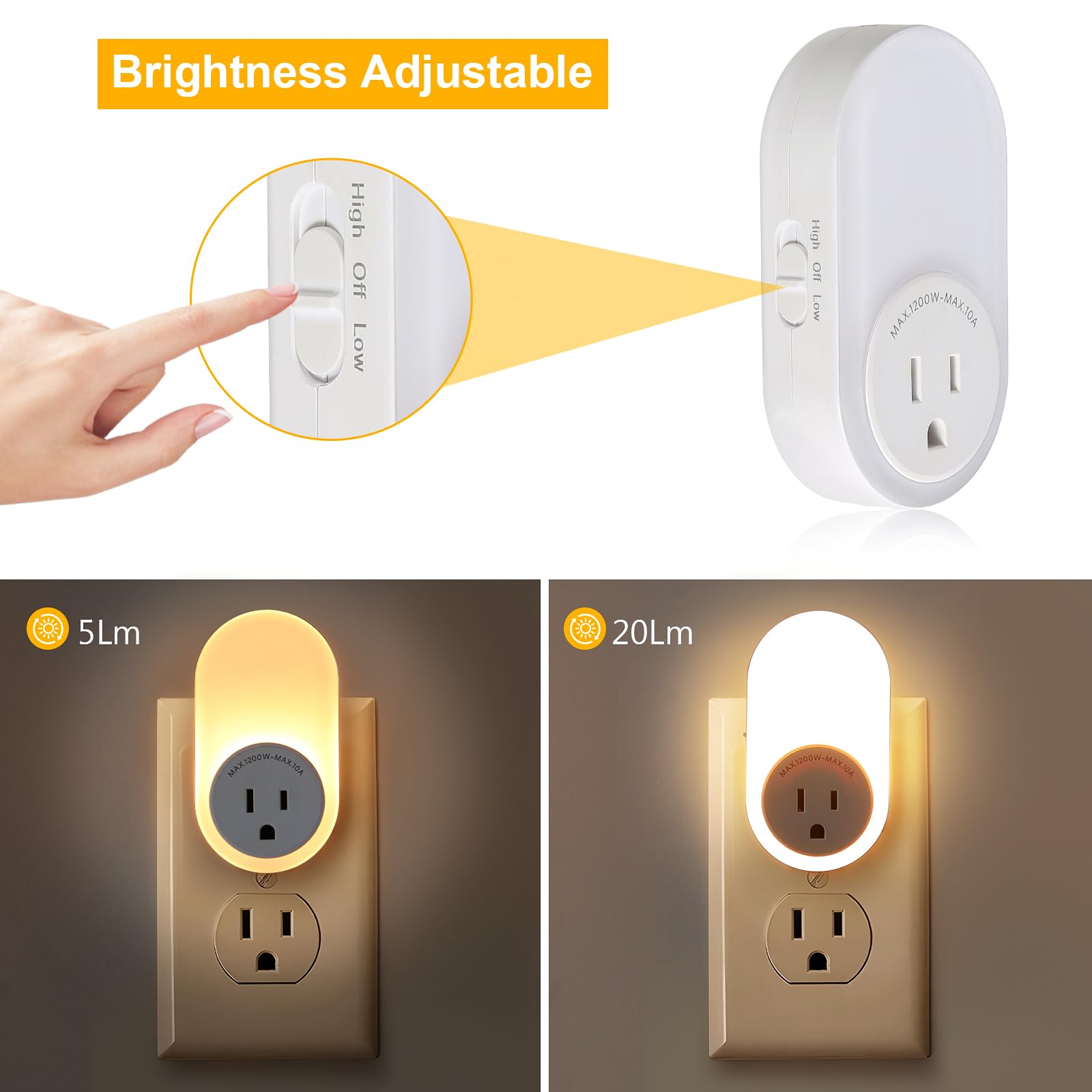 Dawnrise night light ideal for bedroom use with gentle glow at night.