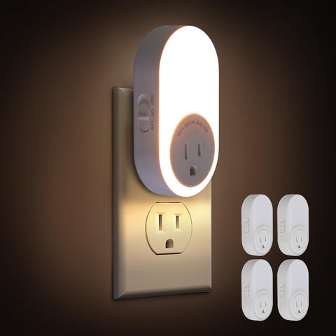Dawnrise plug-in wall night light with amber 2200K glow for cozy evenings