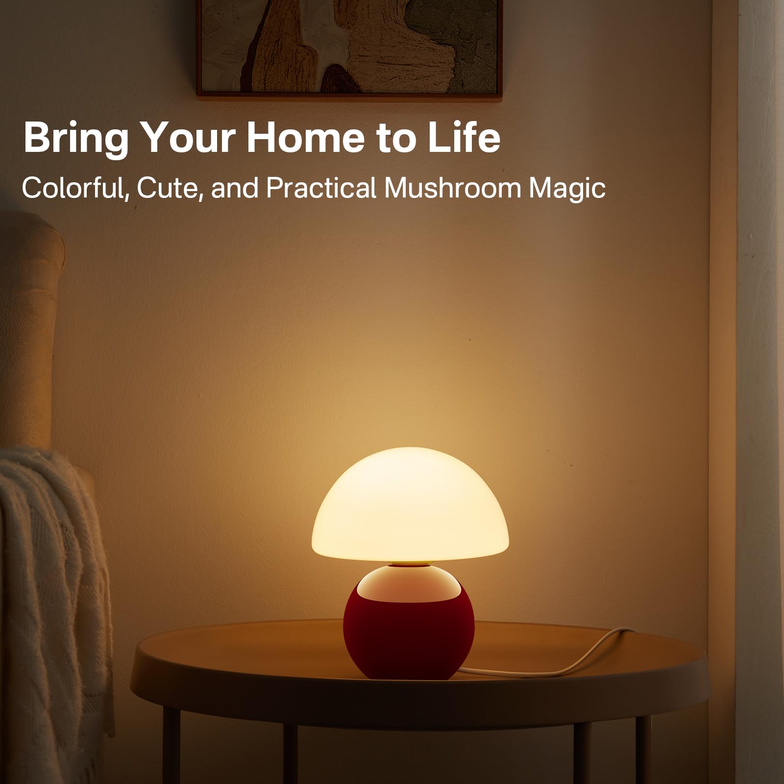 Dawnwake bedside lamp features hand-blown glass for unique Art Nouveau charm.