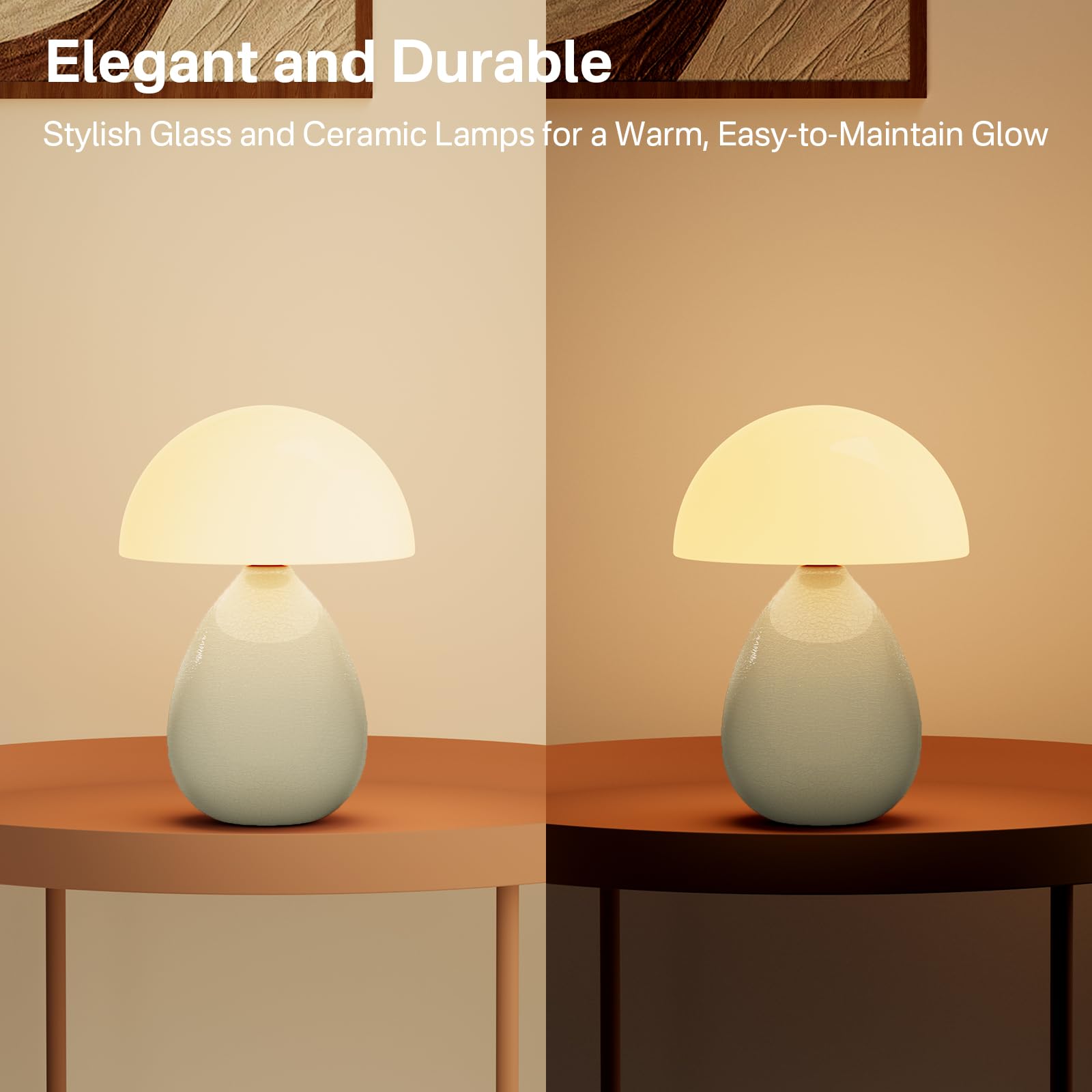 Dawnwake ceramic-base lamp in art-nouveau style brings tactile elegance to living spaces.