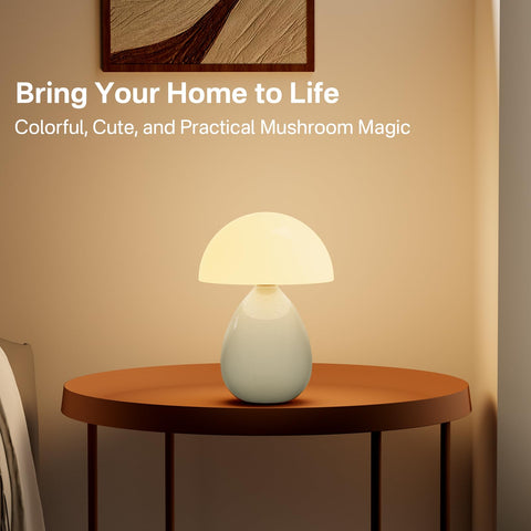 Dawnwake hand-blown glass bedside lamp for cozy reading light.