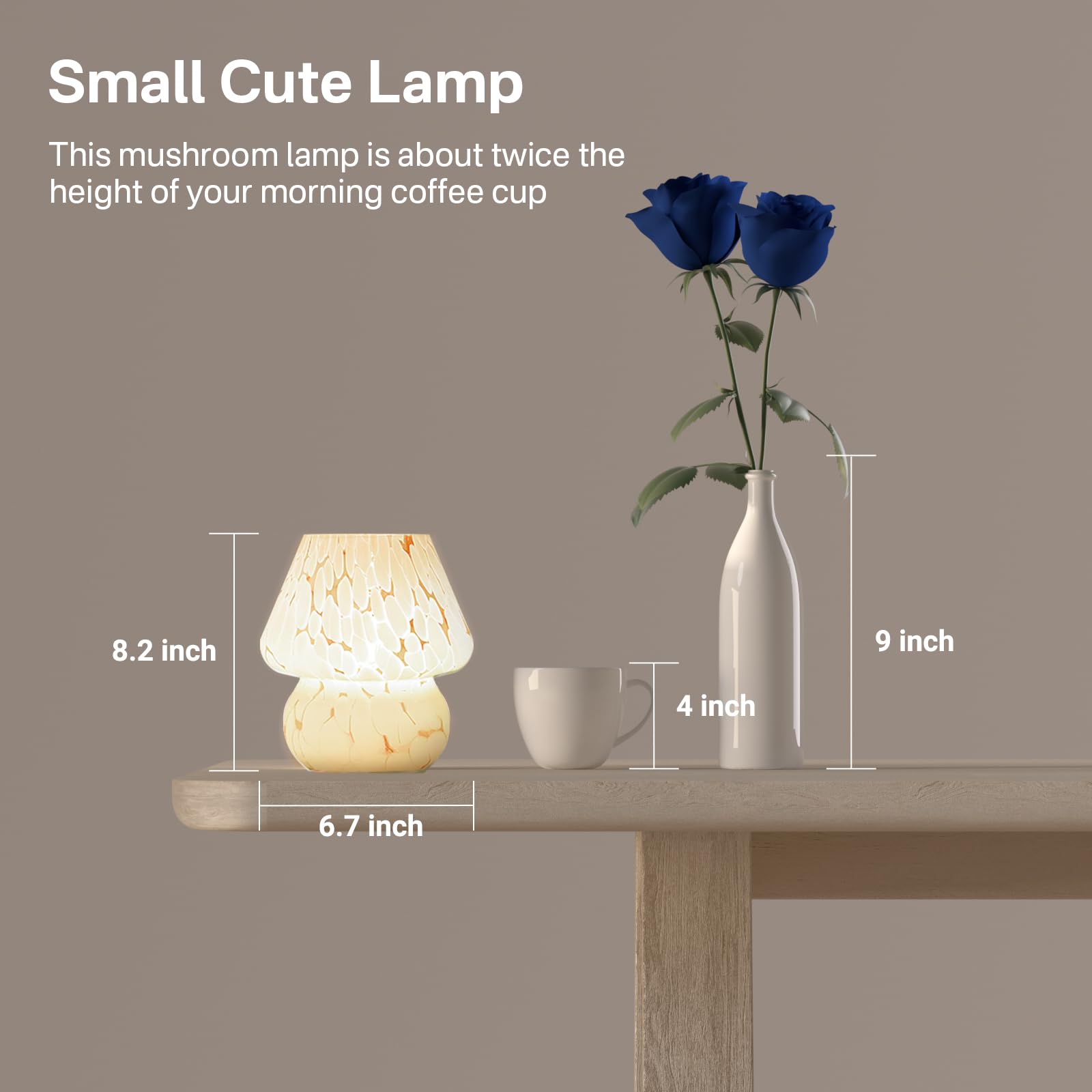 Dawnwake mushroom lamp fits nightstands, desks, and shelves for stylish illumination.