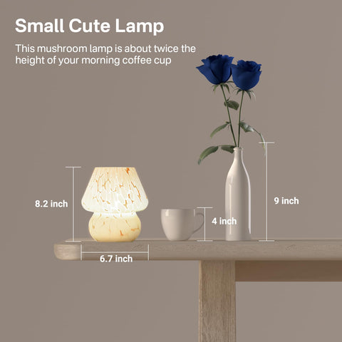 Dawnwake mushroom lamp fits nightstands, desks, and shelves for stylish illumination.