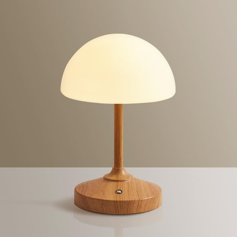 Dawnwake Mushroom Lamp base emphasizes cordless versatility for flexible indoor use.