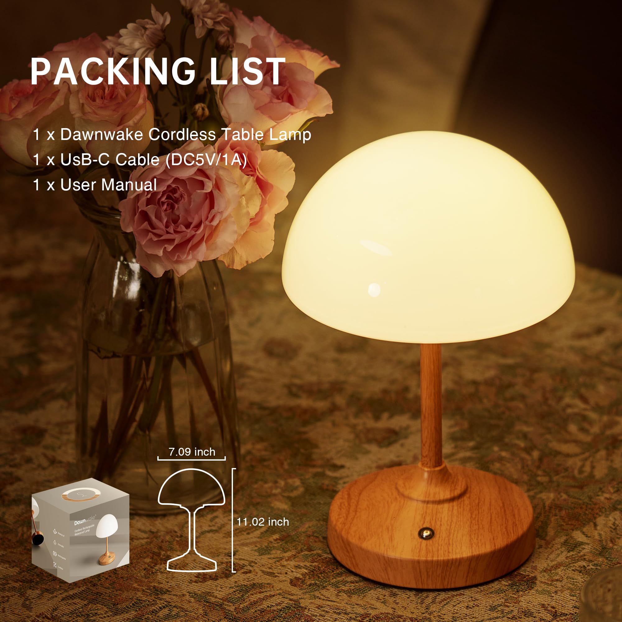 Dawnwake Mushroom Lamp gift-packaging showcases versatile gifting option.
