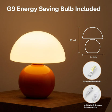 Dawnwake mushroom lamp emits soft, flicker-free light for calming rooms