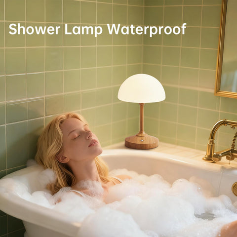 Dawnwake Mushroom Lamp touch-dimmer demonstrates easy three-level brightness for any task.