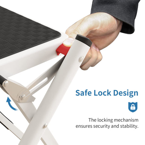 Sturdy steel frame of DAWNYIELD step stool