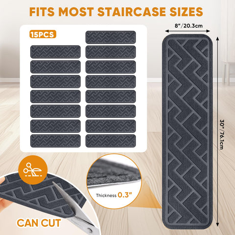 Dayacoco non-slip backing with TPE grip on smooth stairs