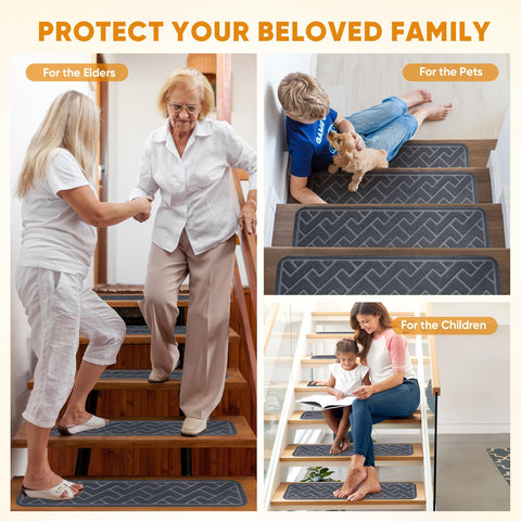 Dayacoco gray stair treads blend with modern decor