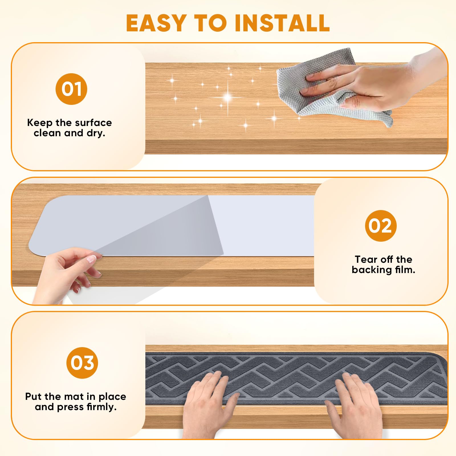 Dayacoco gray stair treads reduce noise and footstep clatter