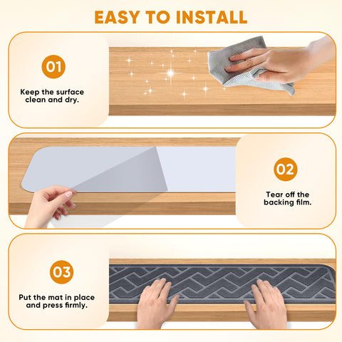 Dayacoco gray stair treads reduce noise and footstep clatter