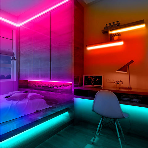 DAYBETTER bedroom lights create cozy, customizable ambience.