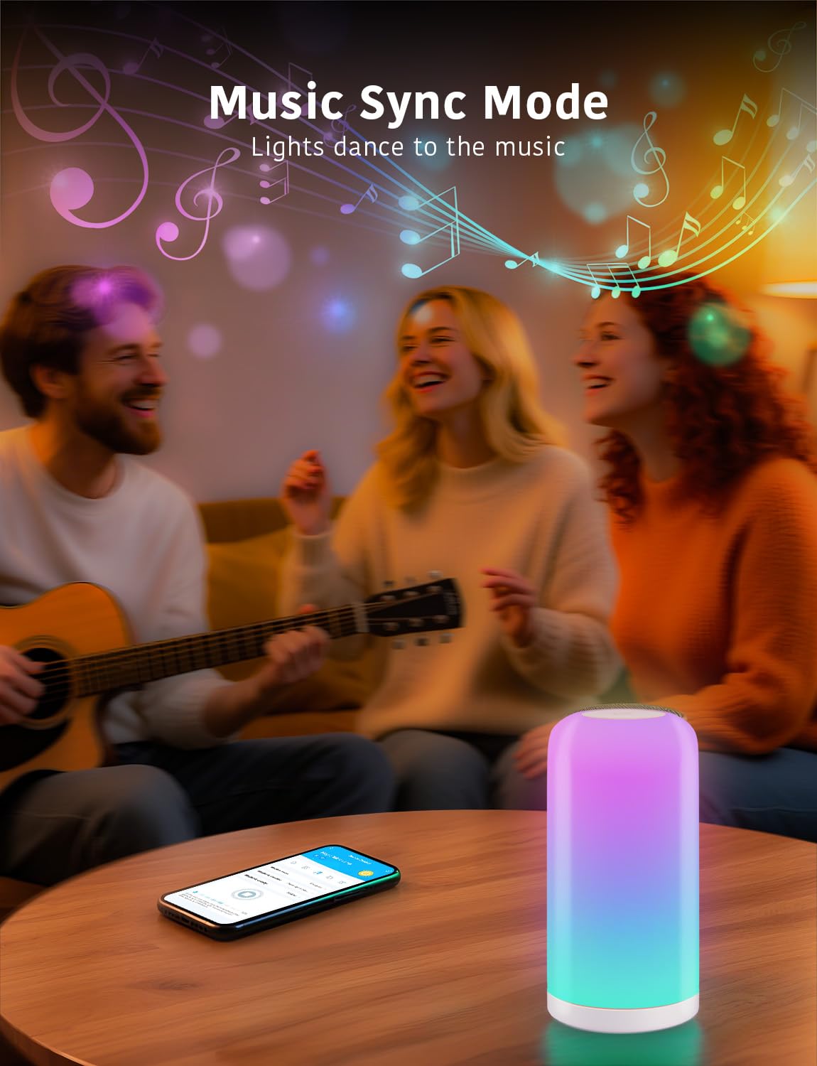 DAYBETTER BGRIC lamp displaying color-changing mode for mood lighting