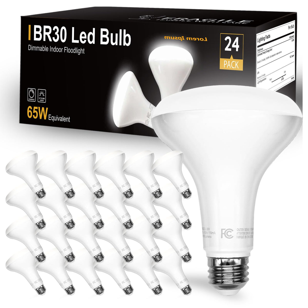 DAYBETTER BR30 LED bulb pack front view for bright living spaces