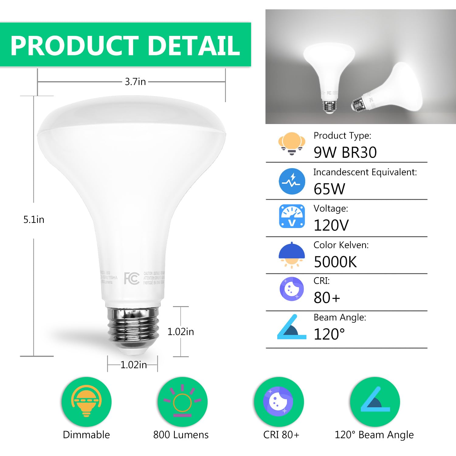 DAYBETTER BR30 LED bulb in recessed can fit demonstrates compatibility