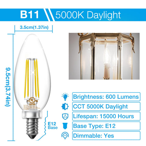 DAYBETTER candle bulb dimming from 10% to 100% for versatile mood lighting