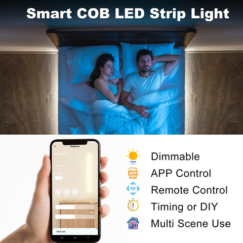 DAYBETTER remote control for COB LED strip enables easy brightness adjustments