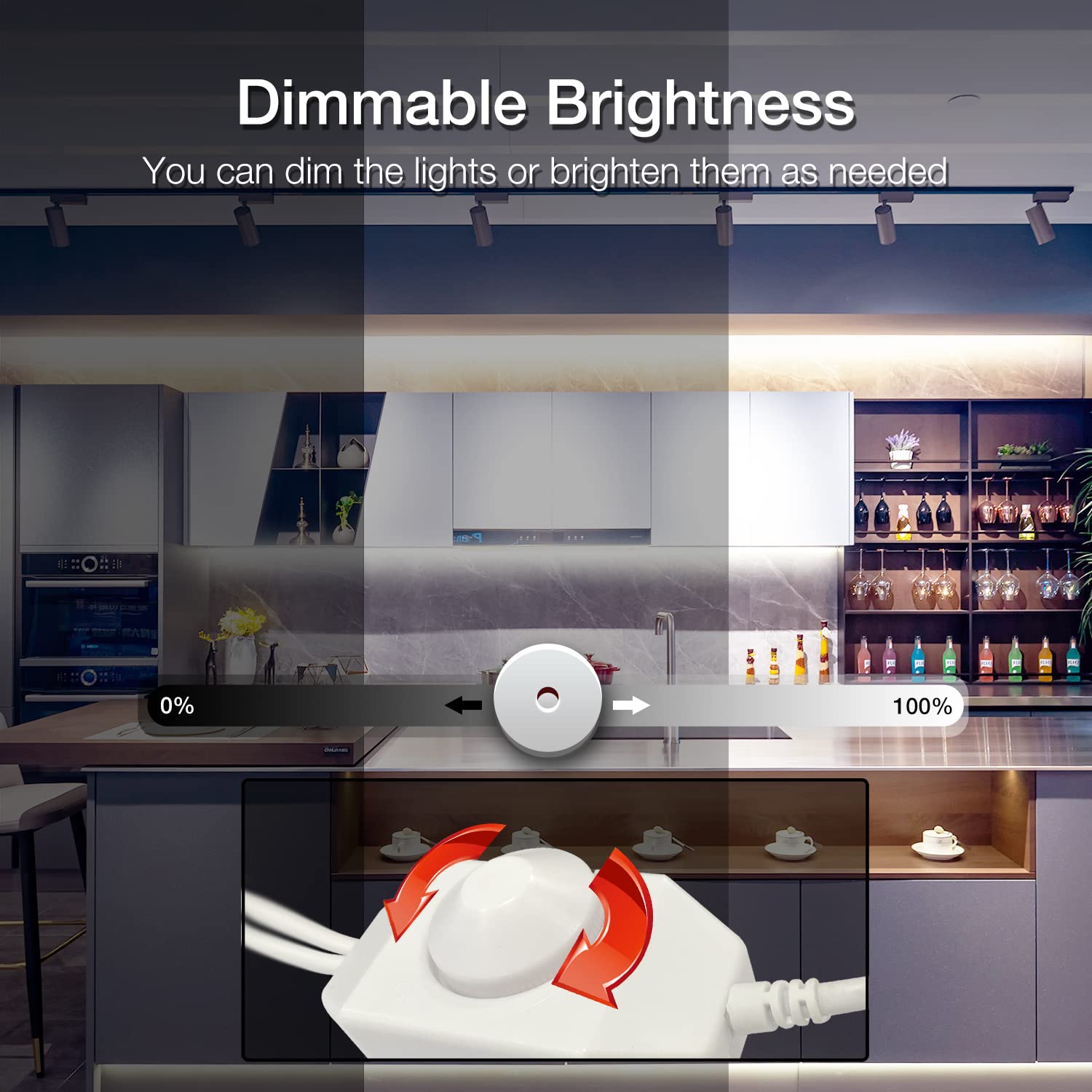 DAYBETTER COB LED strip with strong adhesive backing for easy mounting.