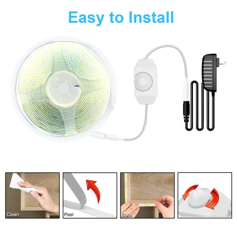 DAYBETTER COB LED strip ideal for under-cabinet and closet lighting.