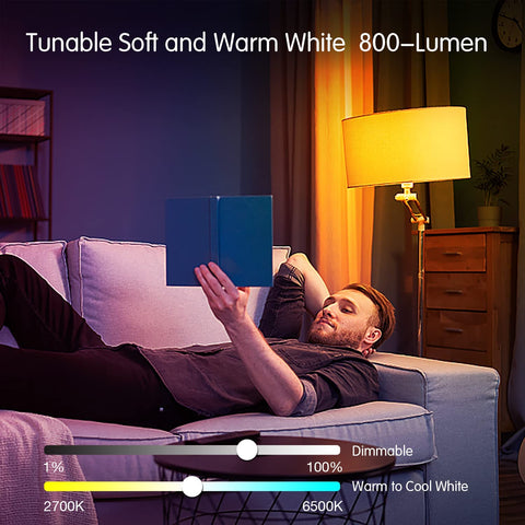 DAYBETTER dimmable LEDs from 1 to 100 percent for mood.