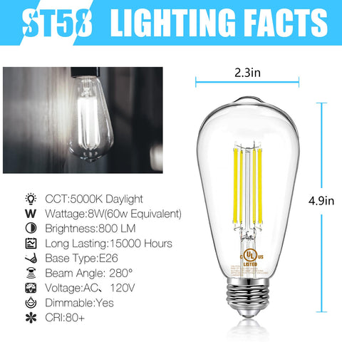 DAYBETTER dimmable LED filament bulb provides smooth dimming for living rooms.