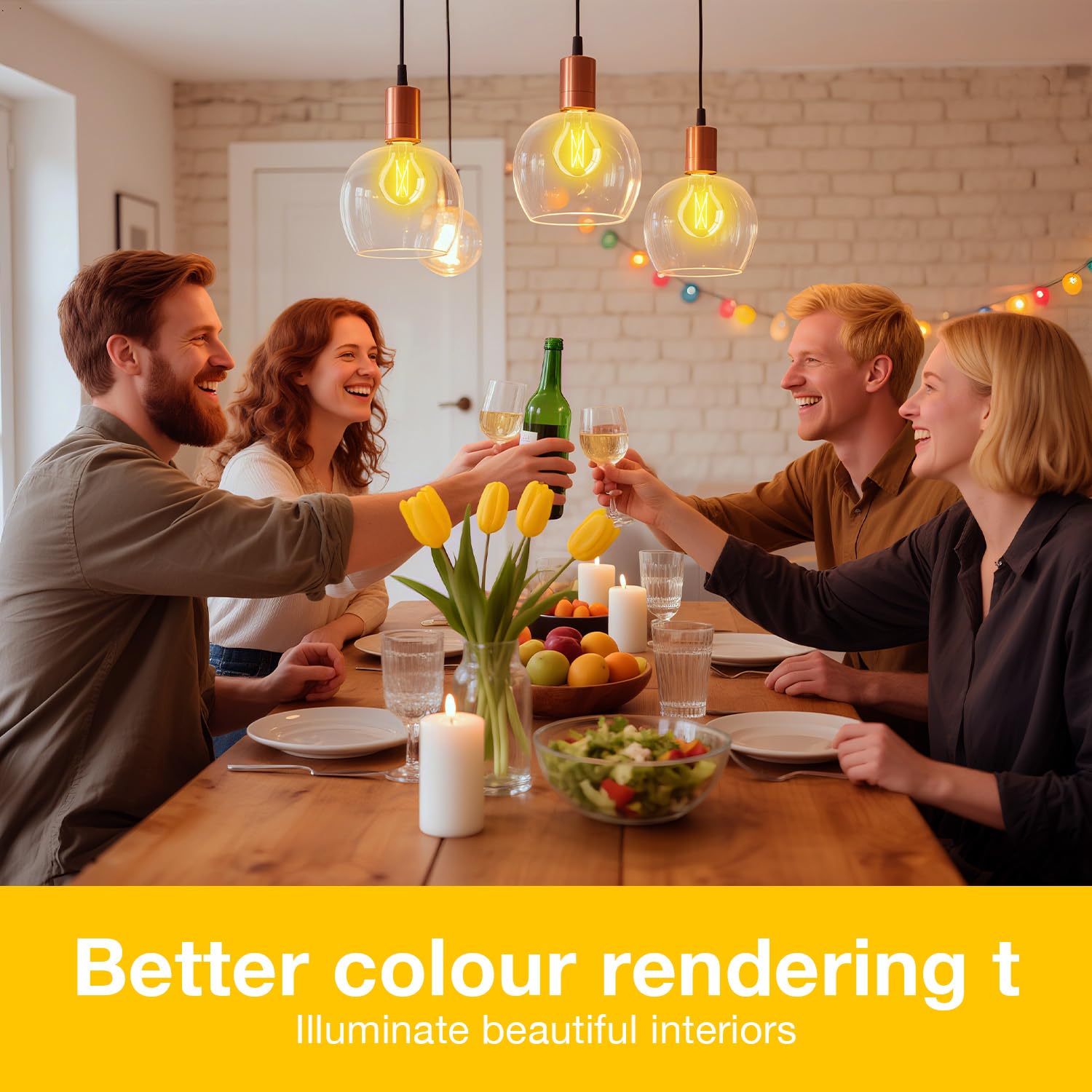 DAYBETTER E26-base Edison filament bulb easy to install in most fixtures.