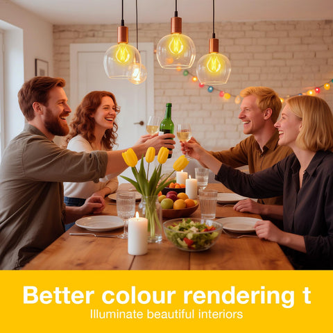 DAYBETTER E26-base Edison filament bulb easy to install in most fixtures.